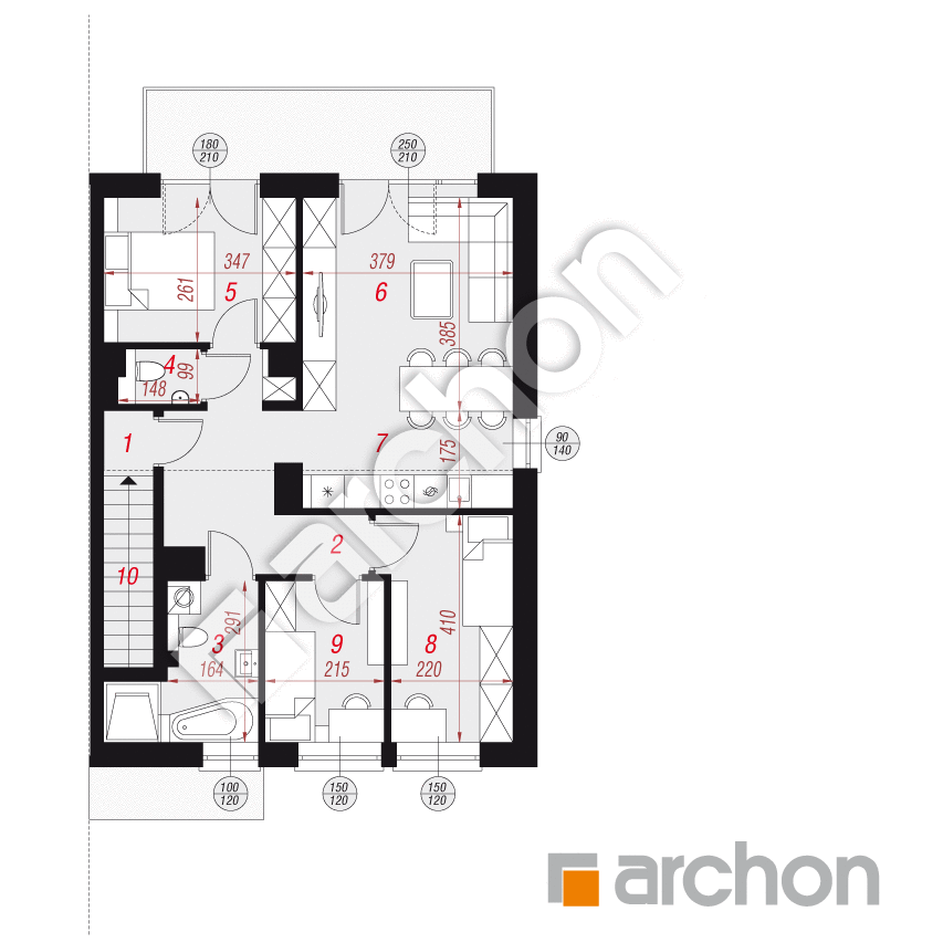 gotowy projekt Dom w bratkach 9 (R2B) rzut poddasza