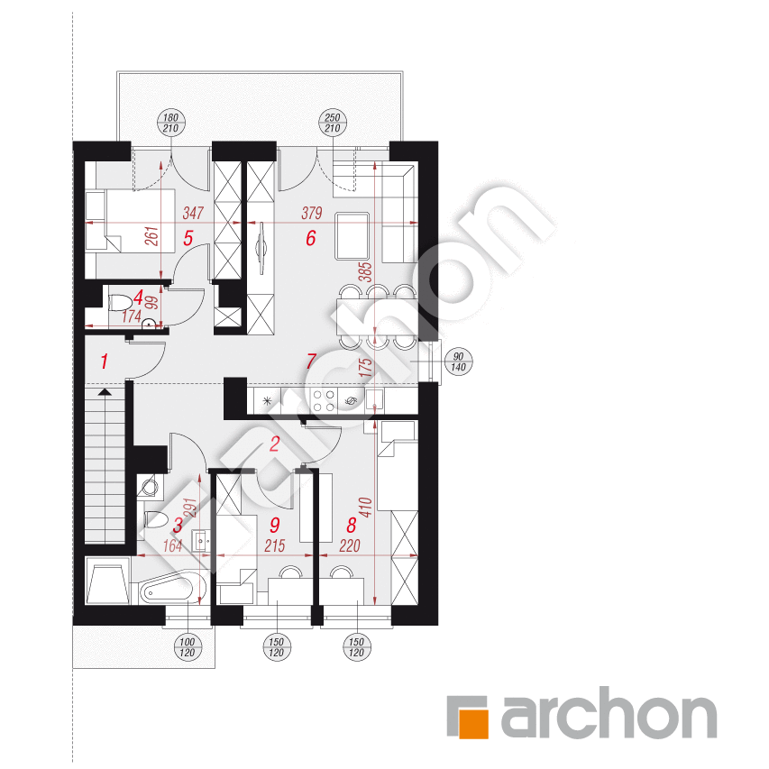 gotowy projekt Dom w bratkach 9 (R2B) rzut poddasza