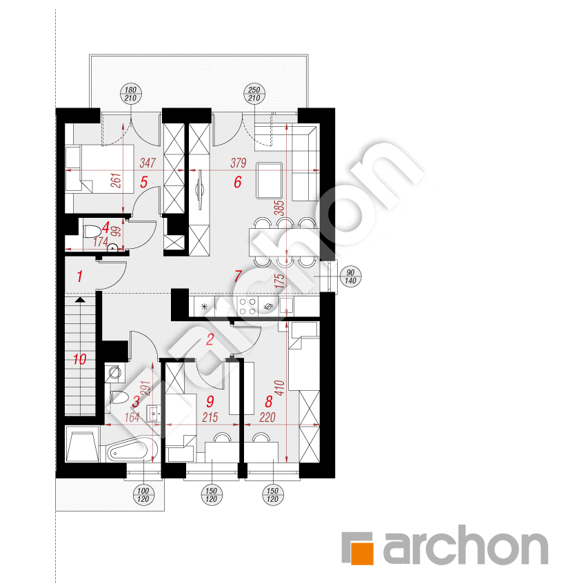 gotowy projekt Dom w bratkach 9 (R2B) rzut poddasza