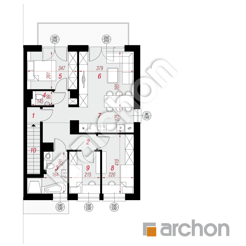 gotowy projekt Dom w bratkach 9 (R2B) rzut poddasza