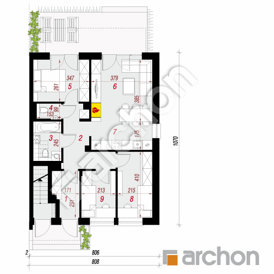 gotowy projekt Dom w bratkach 9 (R2B) rzut parteru