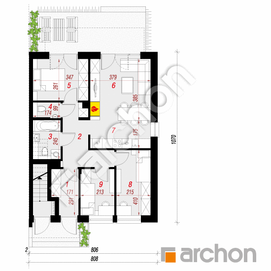 gotowy projekt Dom w bratkach 9 (R2B) rzut parteru