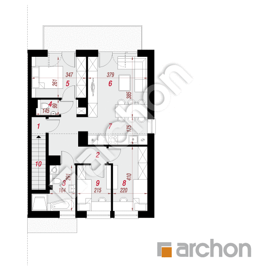gotowy projekt Dom w bratkach 9 (R2B) rzut poddasza