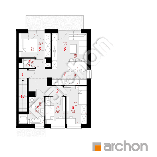 gotowy projekt Dom w bratkach 9 (R2B) rzut poddasza