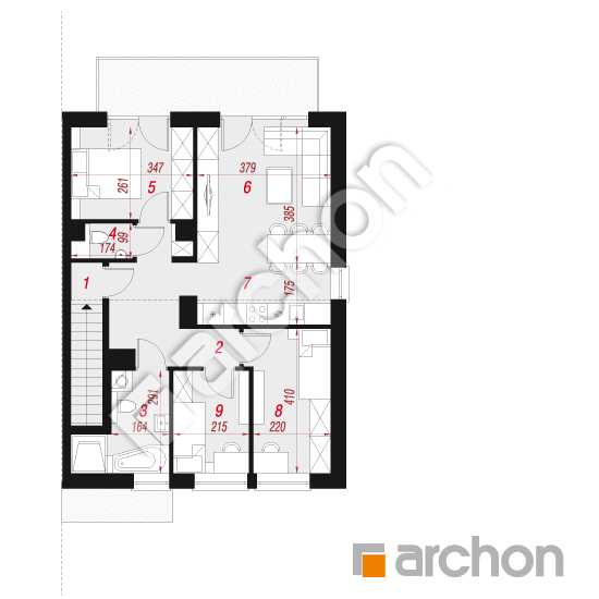 gotowy projekt Dom w bratkach 9 (R2B) rzut poddasza