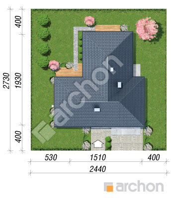 gotowy projekt Dom w słonecznikach 2 (G2) sytuacja