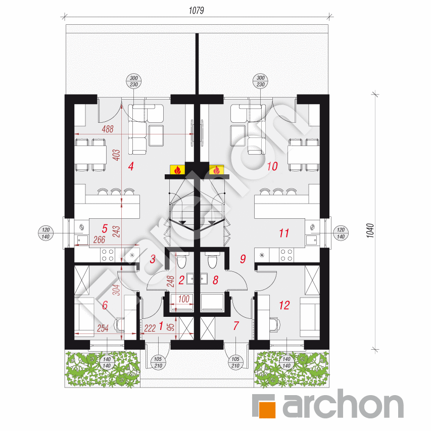 gotowy projekt Dom w riveach (R2) rzut parteru