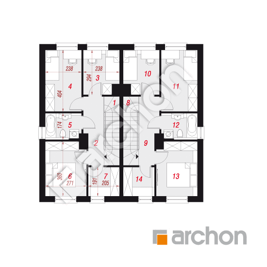 gotowy projekt Dom w riveach (R2) rzut poddasza