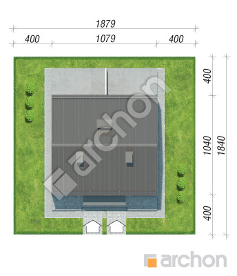 gotowy projekt Dom w riveach (R2) sytuacja