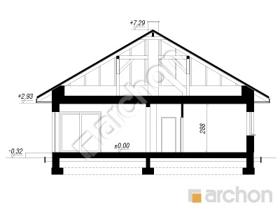gotowy projekt Dom w renklodach 20 (A) przekroj budynku