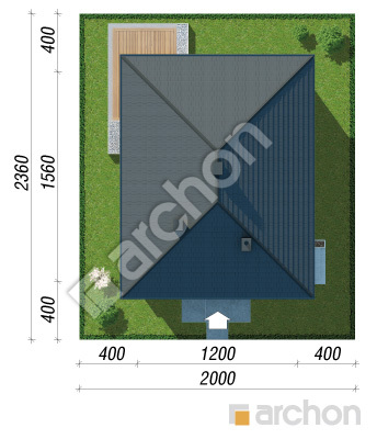 gotowy projekt Dom w renklodach 20 (A) sytuacja