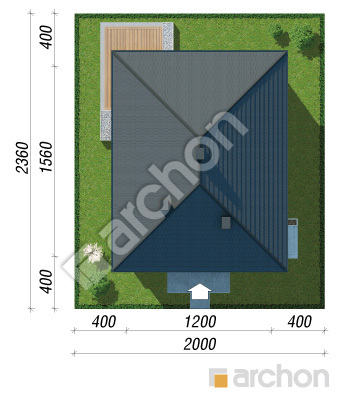 gotowy projekt Dom w renklodach 20 (A) sytuacja