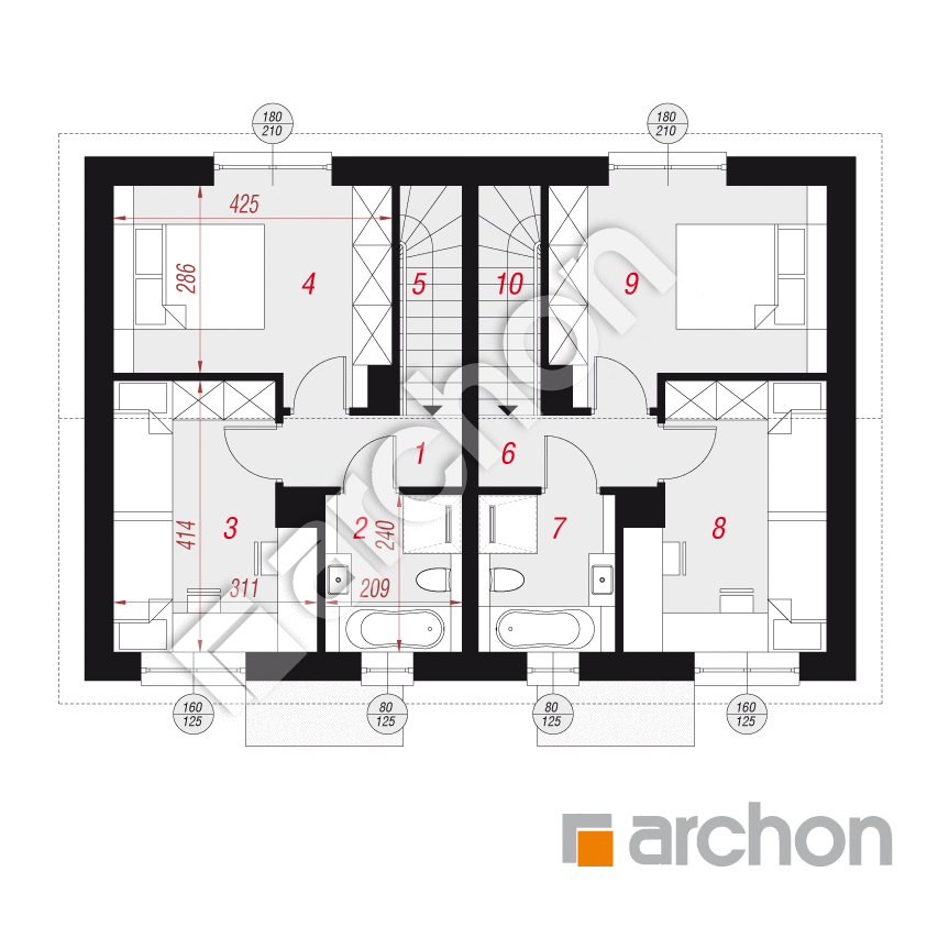 gotowy projekt Dom w modrakach 4 (R2) rzut poddasza