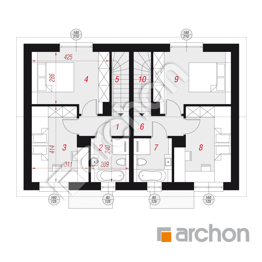 gotowy projekt Dom w modrakach 4 (R2) rzut poddasza