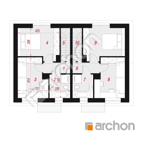 gotowy projekt Dom w modrakach 4 (R2) rzut poddasza