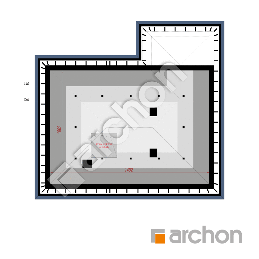 gotowy projekt Dom w żonkilach (W) rzut poddasza