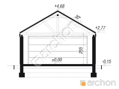 gotowy projekt Garaż 2-stanowiskowy G42 przekroj budynku