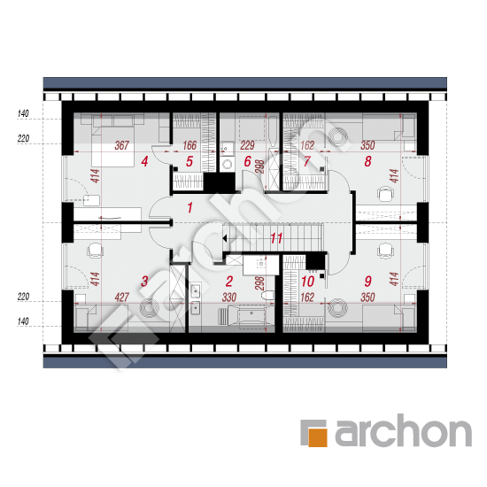 gotowy projekt Dom w aurorach 26 (G2) rzut poddasza