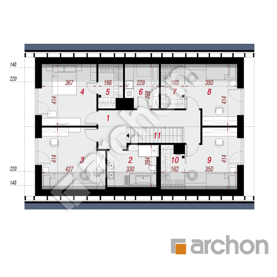 gotowy projekt Dom w aurorach 26 (G2) rzut poddasza