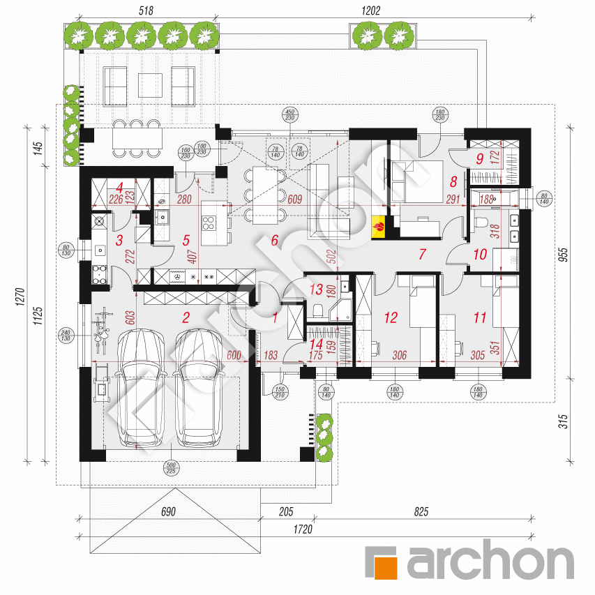 gotowy projekt Dom w barbulach 2 (G2E) rzut parteru