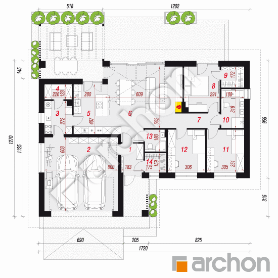 gotowy projekt Dom w barbulach 2 (G2E) rzut parteru