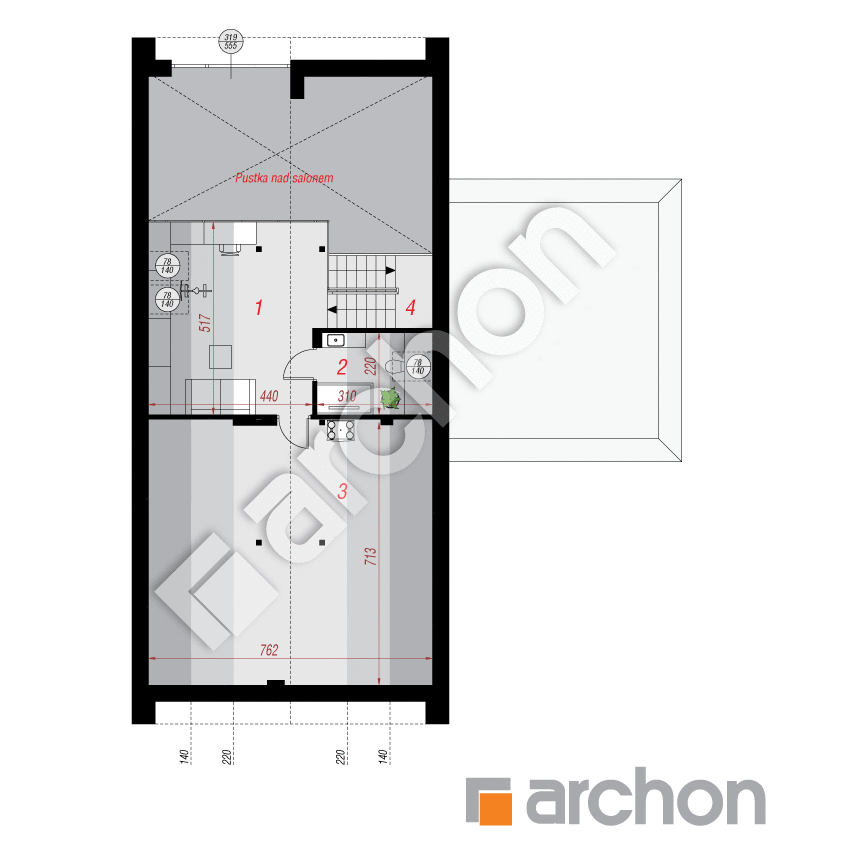 gotowy projekt Dom w azollach 6 (GE) OZE rzut poddasza