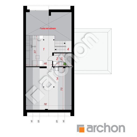 gotowy projekt Dom w azollach 6 (GE) OZE rzut poddasza