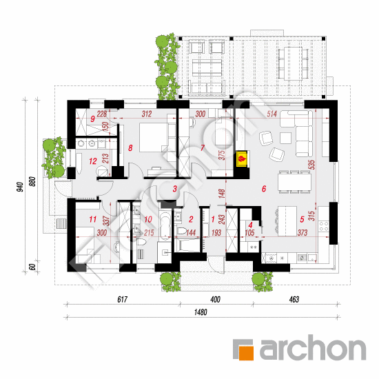 gotowy projekt Dom w leszczynowcach 14 rzut parteru