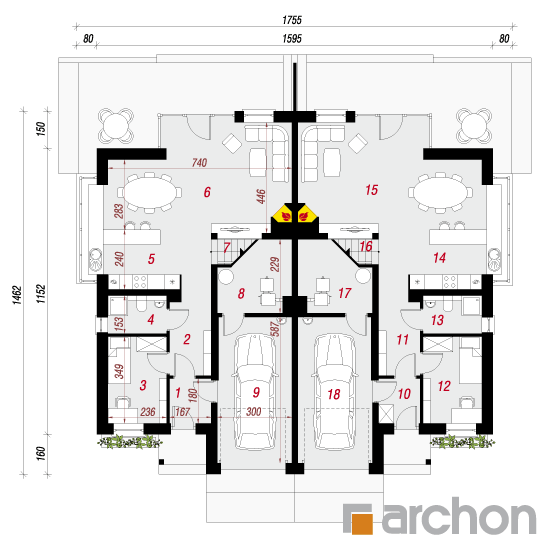 gotowy projekt Dom w klematisach 7 rzut parteru