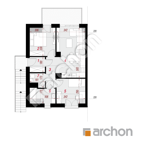 gotowy projekt Dom w dawidiach (R2B) rzut poddasza
