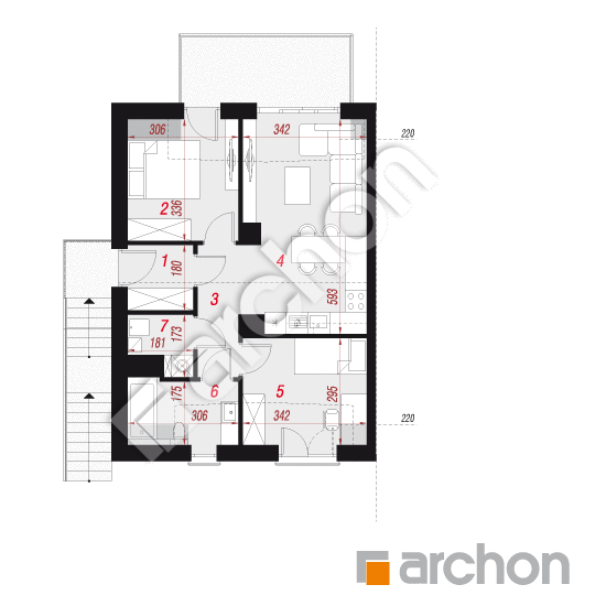 gotowy projekt Dom w dawidiach (R2B) rzut poddasza