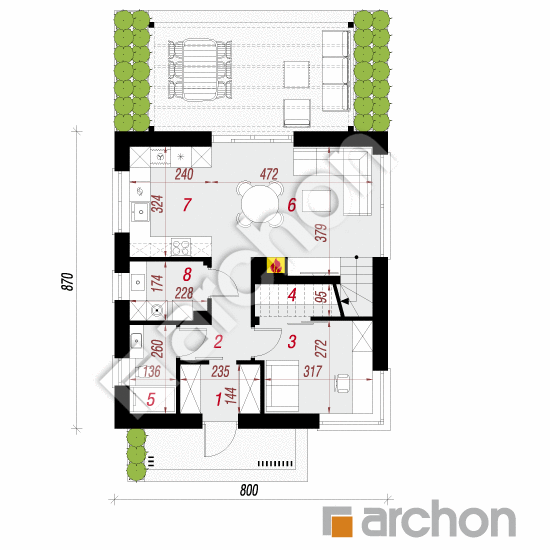 gotowy projekt Dom w kronselkach 5 rzut parteru