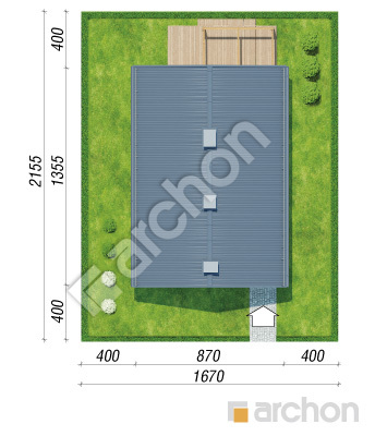 gotowy projekt Dom w cedralach sytuacja