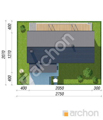 gotowy projekt Dom w modrzewiach 14 (G2E) sytuacja