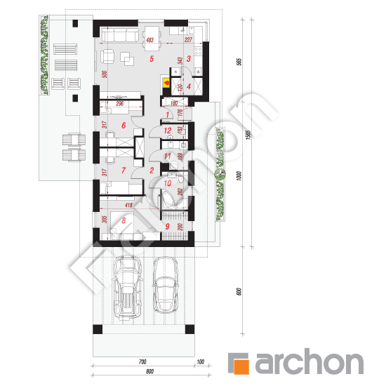 gotowy projekt Dom w plumeriach 4 rzut parteru