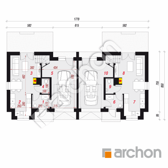 gotowy projekt Dom w gunnerach (R2) rzut parteru