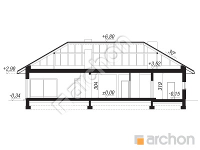 gotowy projekt Dom w santolinach 3 przekroj budynku