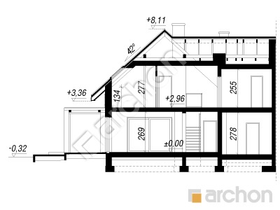 gotowy projekt Dom w faworytkach 2 (B) przekroj budynku