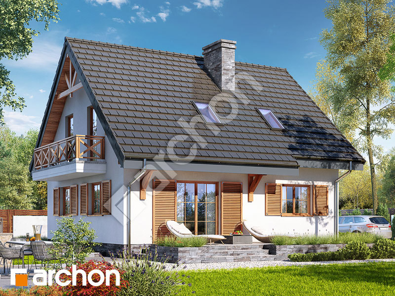 gotowy projekt Dom w poziomkach 7 (P) widok 1