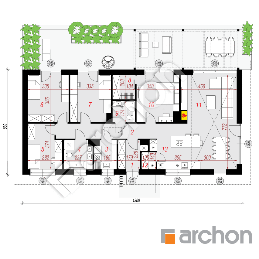 gotowy projekt Dom w kosaćcach 52 rzut parteru