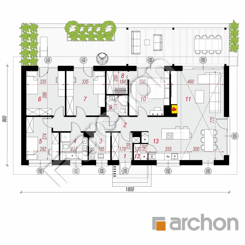 gotowy projekt Dom w kosaćcach 52 rzut parteru