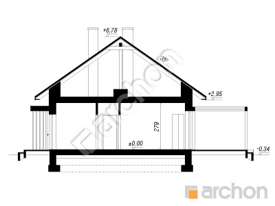 gotowy projekt Dom w kosaćcach 52 przekroj budynku