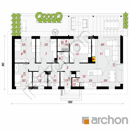 gotowy projekt Dom w kosaćcach 52 rzut parteru