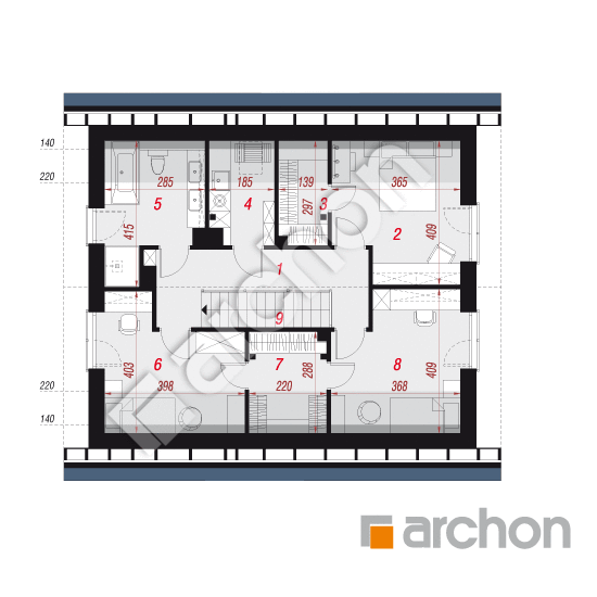gotowy projekt Dom w aurorach 25 (GE) OZE rzut poddasza