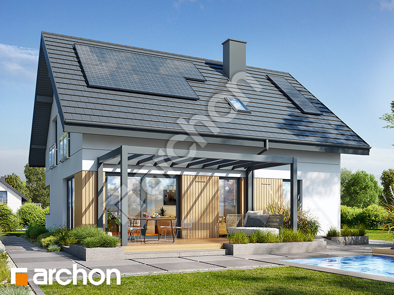 gotowy projekt Dom w aurorach 25 (GE) OZE widok 2