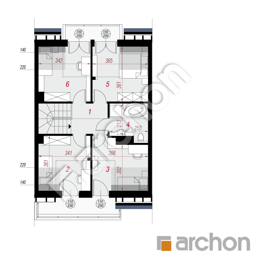 gotowy projekt Dom w klematisach 8 (S) rzut poddasza