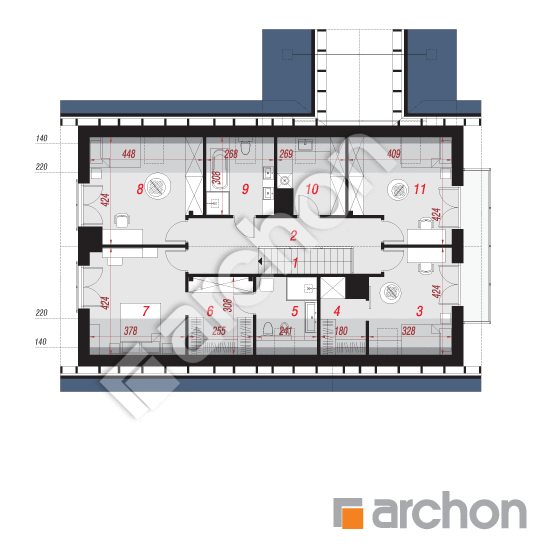 gotowy projekt Dom w aurorach 15 (G2) rzut poddasza