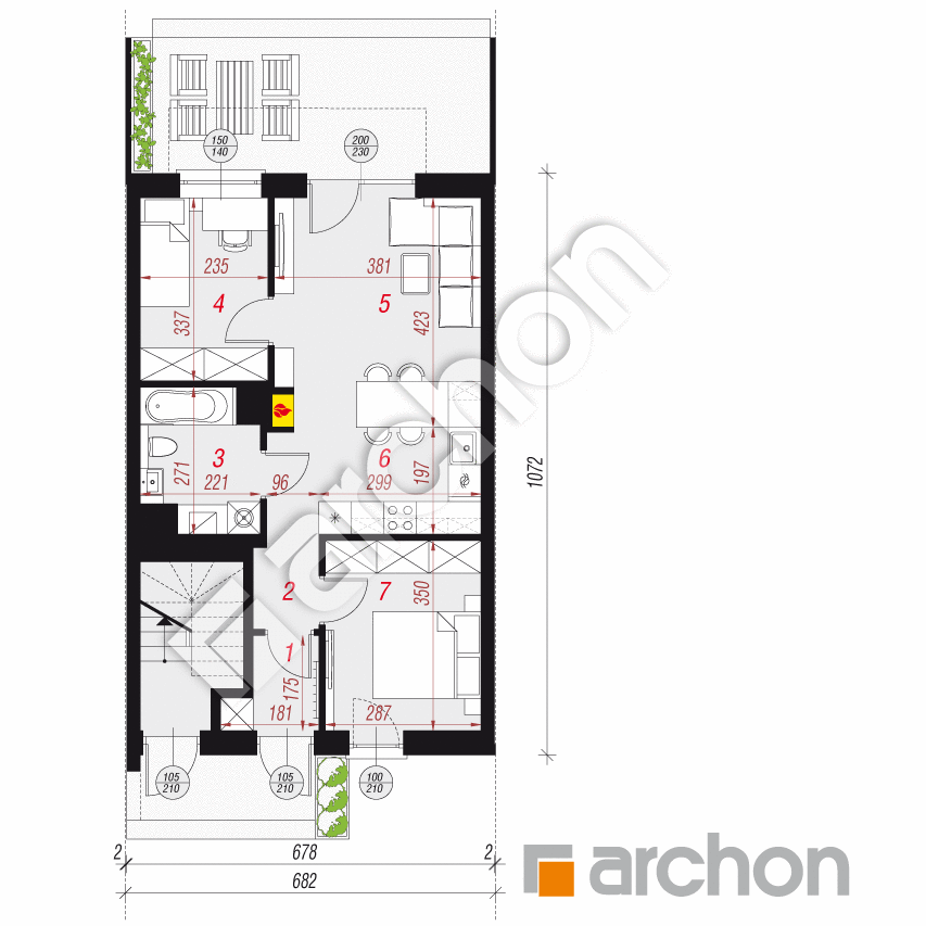 gotowy projekt Dom w bratkach (R2S) rzut parteru