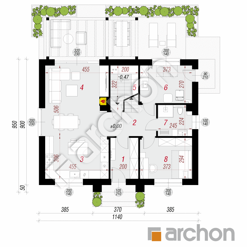gotowy projekt Dom w lucernie 22 rzut parteru