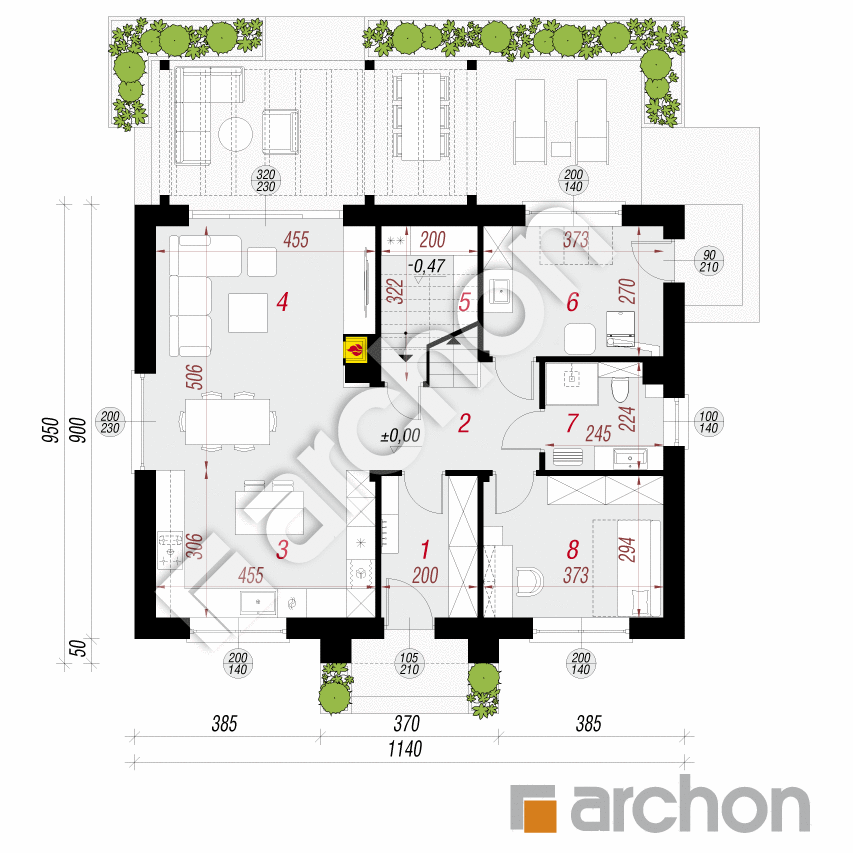 gotowy projekt Dom w lucernie 22 rzut parteru